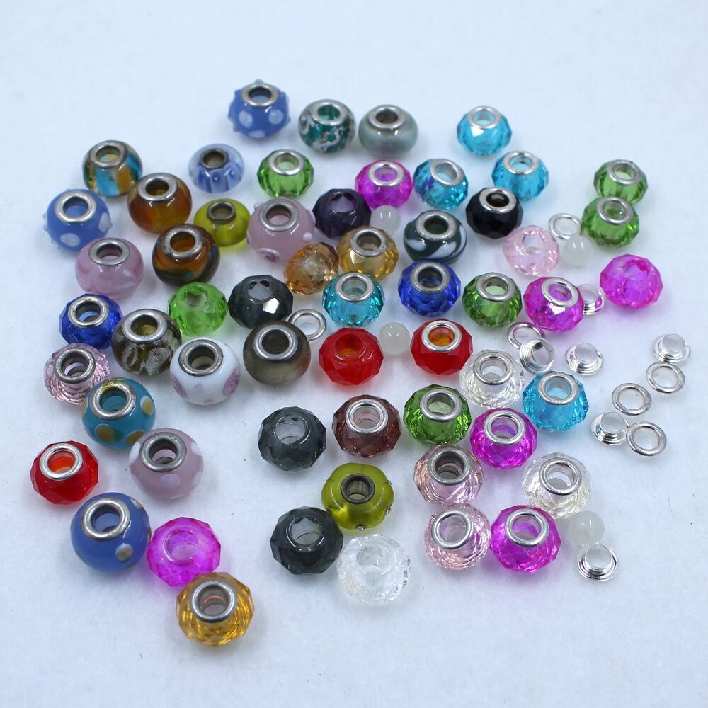Colorful Unbranded Fashion Glass Bead Lot of Solids and Design Patterns
